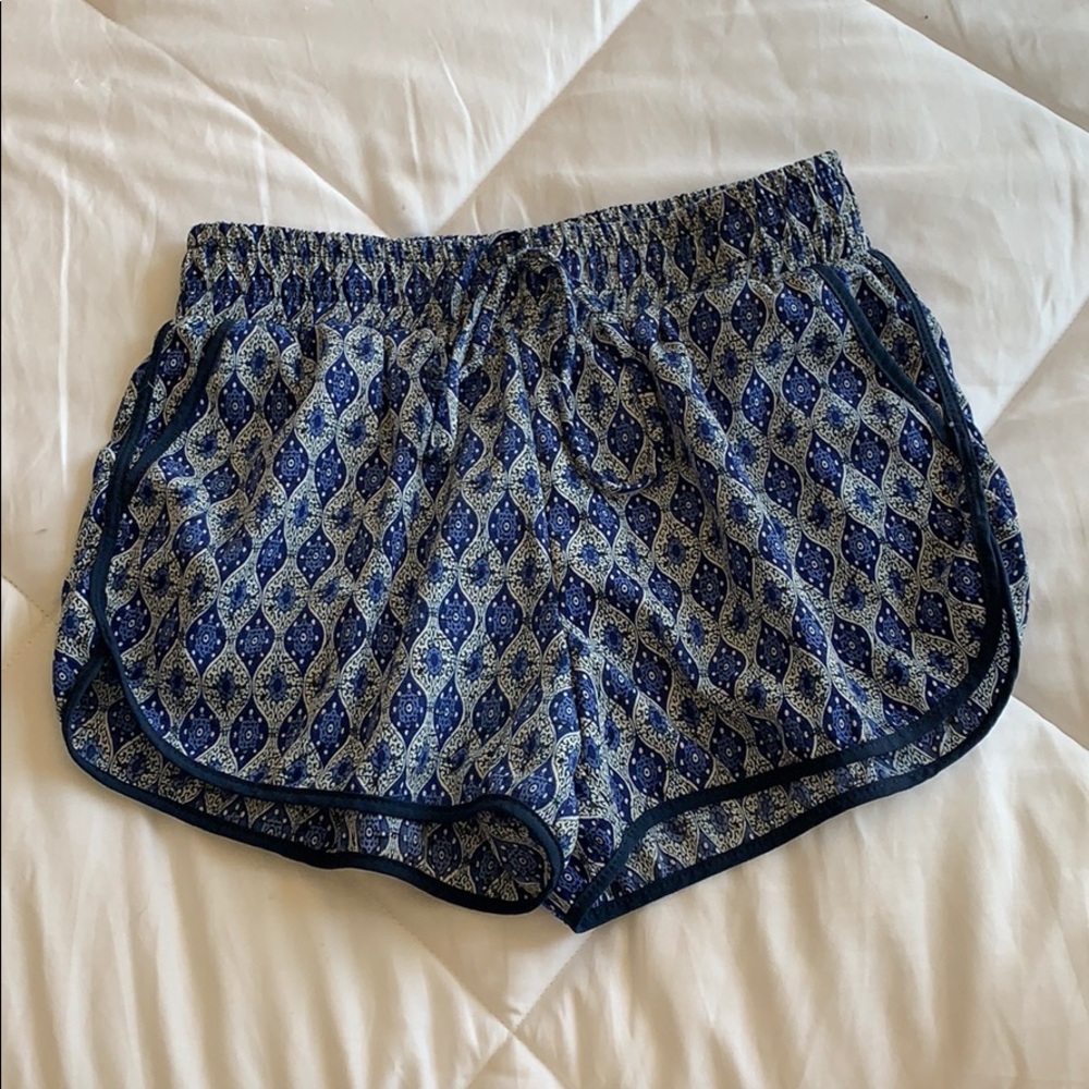 Aztec white and blue shorts
